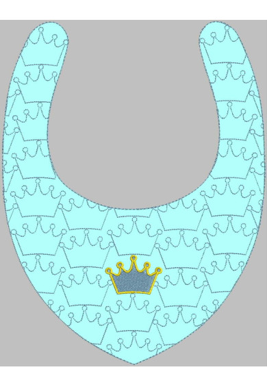 Hop080 - Crowns Quilted Bandana Bib